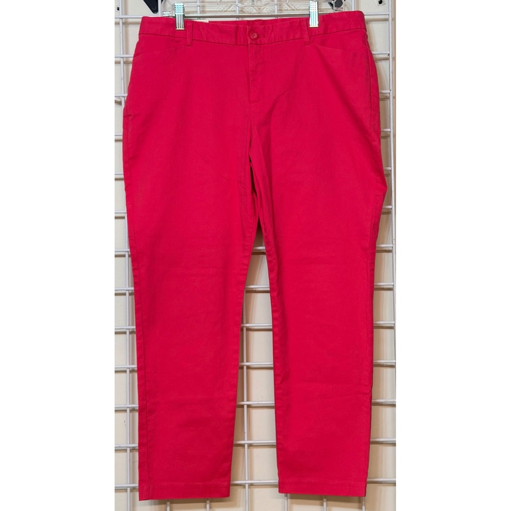 Gap Slim City Khaki Pants Womens size 12 Regular coral pink Chino Trousers NEW - Picture 2 of 11